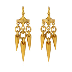 Antique French gold and pearl girandole earrings