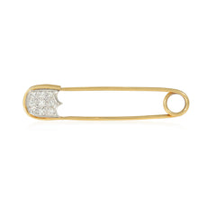 Japanese Gold and diamond safety pin brooch