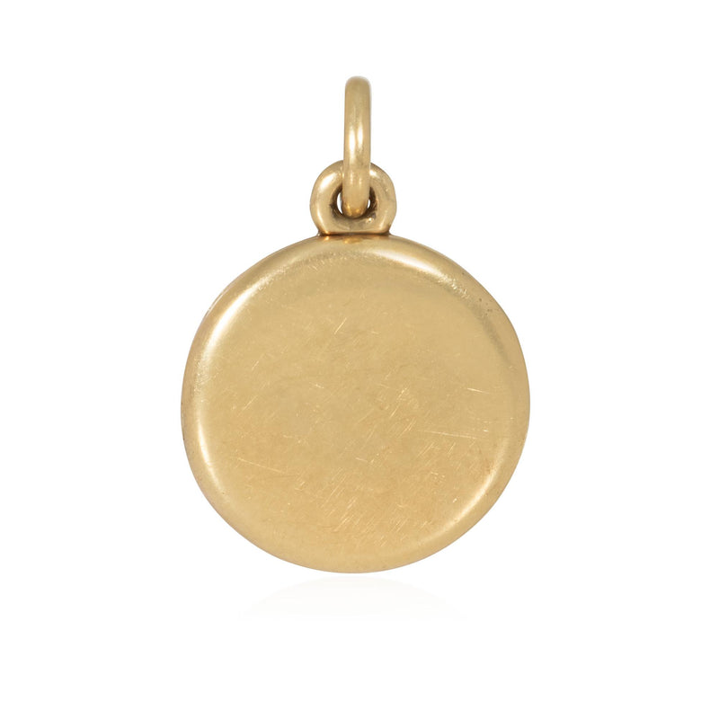 Antique gold circular locket charm