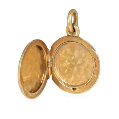Antique gold circular locket charm