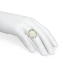 Art Deco jelly opal and diamond ring