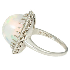 Art Deco jelly opal and diamond ring