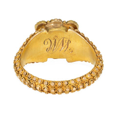 Antique diamond and quartz cluster ring