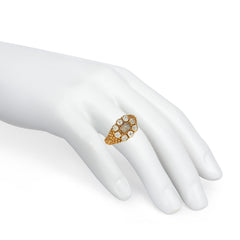 Antique diamond and quartz cluster ring