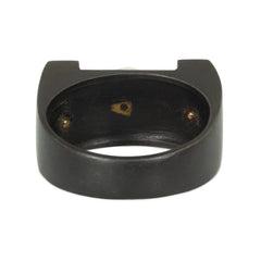 Marsh steel, gold and pearl ring