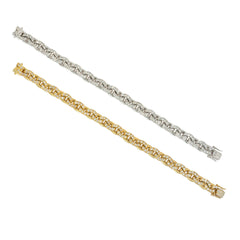Sterlé, Paris yellow and white gold diamond-set bracelets