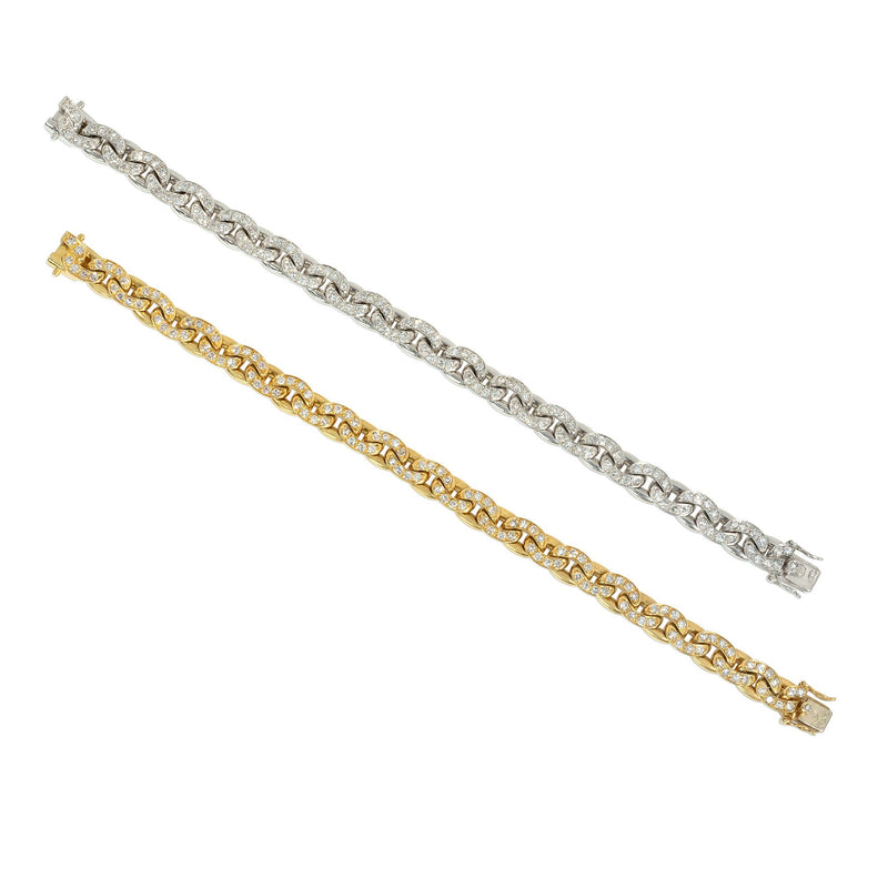 Sterlé, Paris yellow and white gold diamond-set bracelets