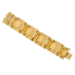 Retro French large scale gold tank bracelet