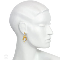 Adaptable gold and diamond doorknocker earrings