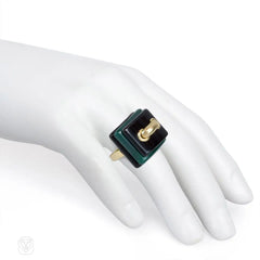 Aldo Cipullo for Cartier gold, onyx, and chrysoprase ring