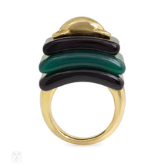 Aldo Cipullo for Cartier gold, onyx, and chrysoprase ring