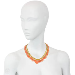 An Etruscan Revival fringe necklace comprised of granulated ...