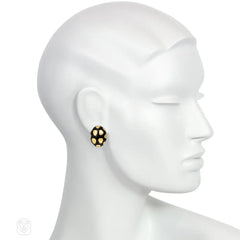 Angela Cummings for Tiffany & Co. onyx and gold positive and negative earrings