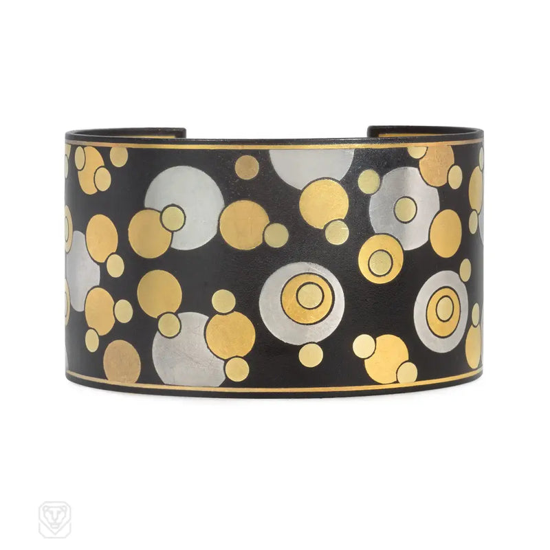 Angela Cummings For Tiffany Gold Damascene Bubble Cuff