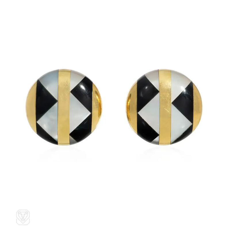 Angela Cummings Tiffany and Co. inlaid geometric earrings