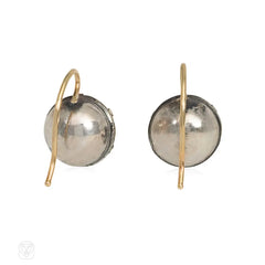 Antique 2 ct. paste drop earrings, new mounts
