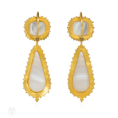 Antique agate day-to-night earrings