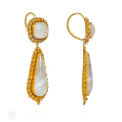 Antique agate day-to-night earrings