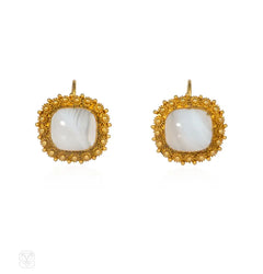 Antique agate day-to-night earrings