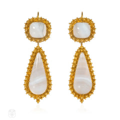 Antique agate day-to-night earrings