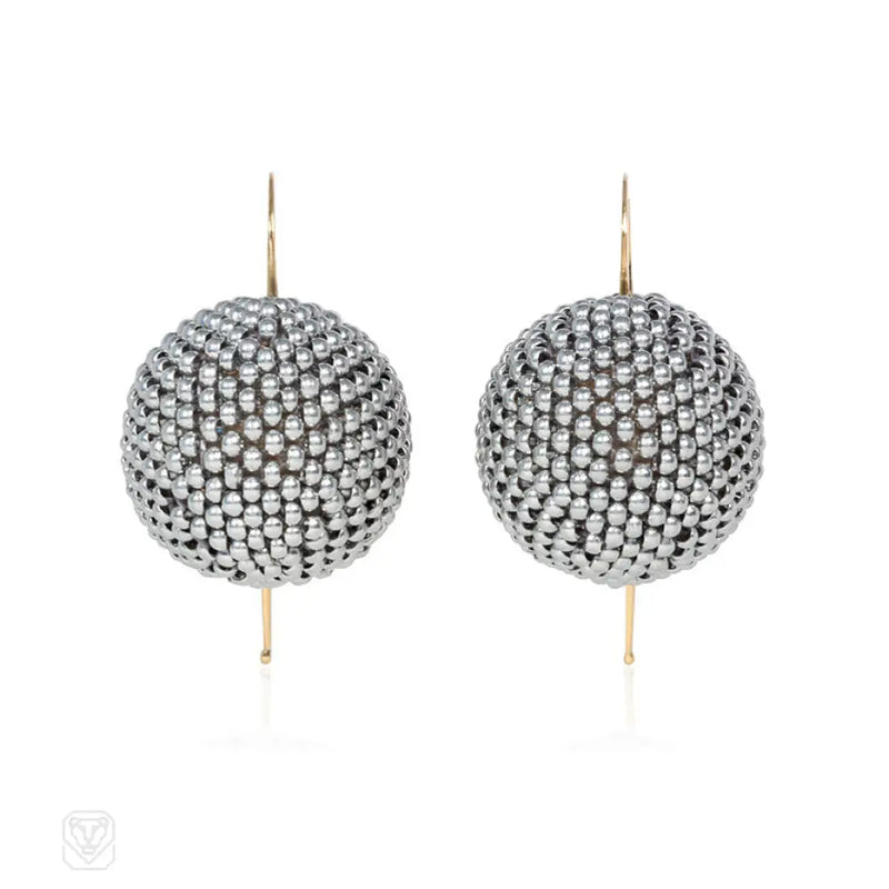 Antique Aluminum Beaded Earrings