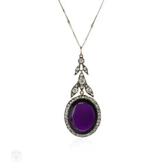 Antique amethyst and diamond pendant