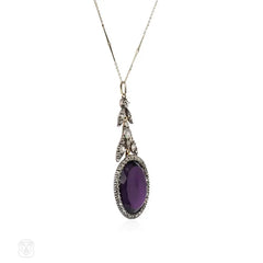 Antique amethyst and diamond pendant