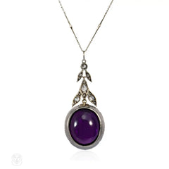 Antique amethyst and diamond pendant