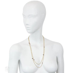 Antique amethyst and gold muff chain