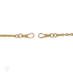 Antique amethyst and gold muff chain