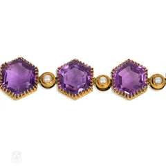 Antique amethyst and pearl bracelet