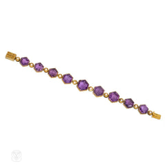 Antique amethyst and pearl bracelet