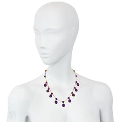 Antique amethyst fringe necklace