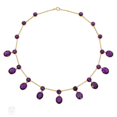 Antique amethyst fringe necklace