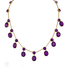 Antique amethyst fringe necklace