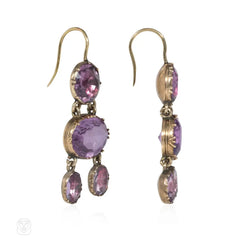 Antique amethyst pendant earrings