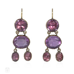 Antique amethyst pendant earrings