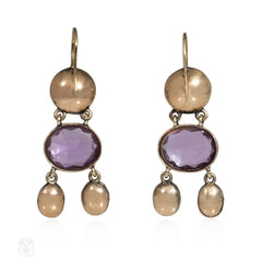 Antique amethyst pendant earrings