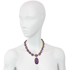 Antique amethyst rivière necklace with pendant