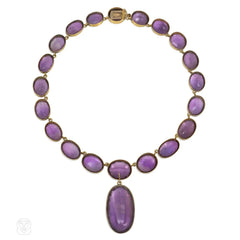 Antique amethyst rivière necklace with pendant