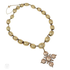 Antique amethyst rivière necklace with quatrefoil pendant