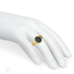 Antique bloodstone buckled garter ring