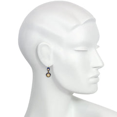 Antique blue enamel and diamond star earrings