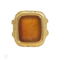 Antique carnelian intaglio ring