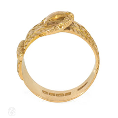 Antique carved gold garter ring