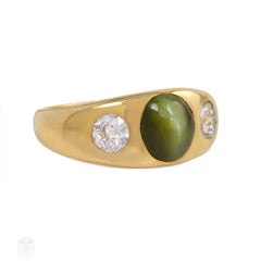 Antique cat's eye chysoberyl ring