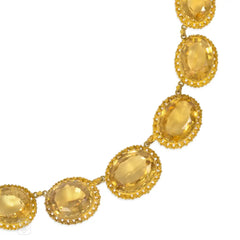 Antique citrine and gold rivière necklace