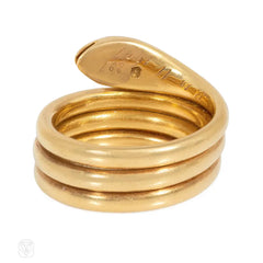 Antique coiled gold snake ring