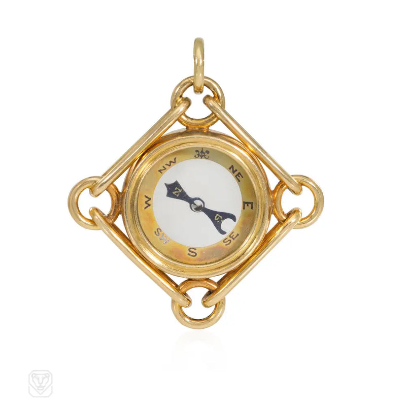 Antique Compass Charm Pendant
