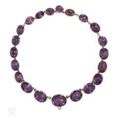 Antique convertible amethyst rivière necklace with quatrefoil pendant